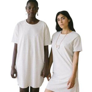 𝅺TRADLANDS T Shirt Baja Dress Oatmeal Heathered Stone Neutral Women's Medium